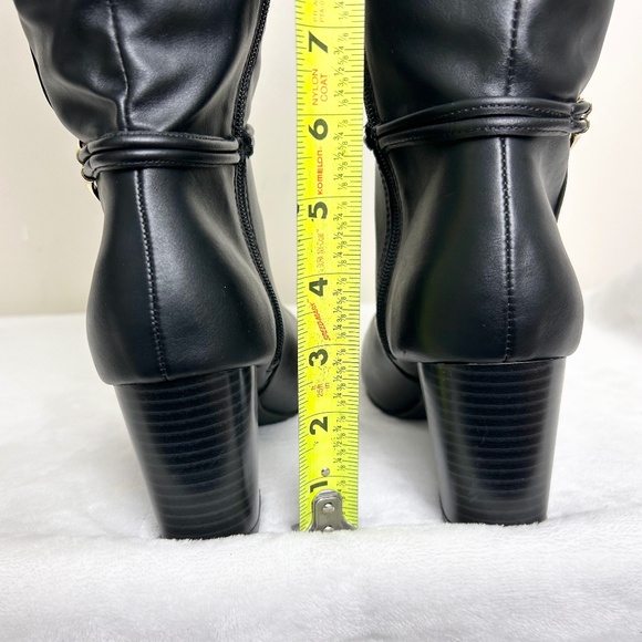 DEXFLEX COMFORT WEAVER BLACK KNEE HIGH SIDE ZIP HIGH HEEL RIDING BOOT 8.5 WIDE - Picture 6 of 12